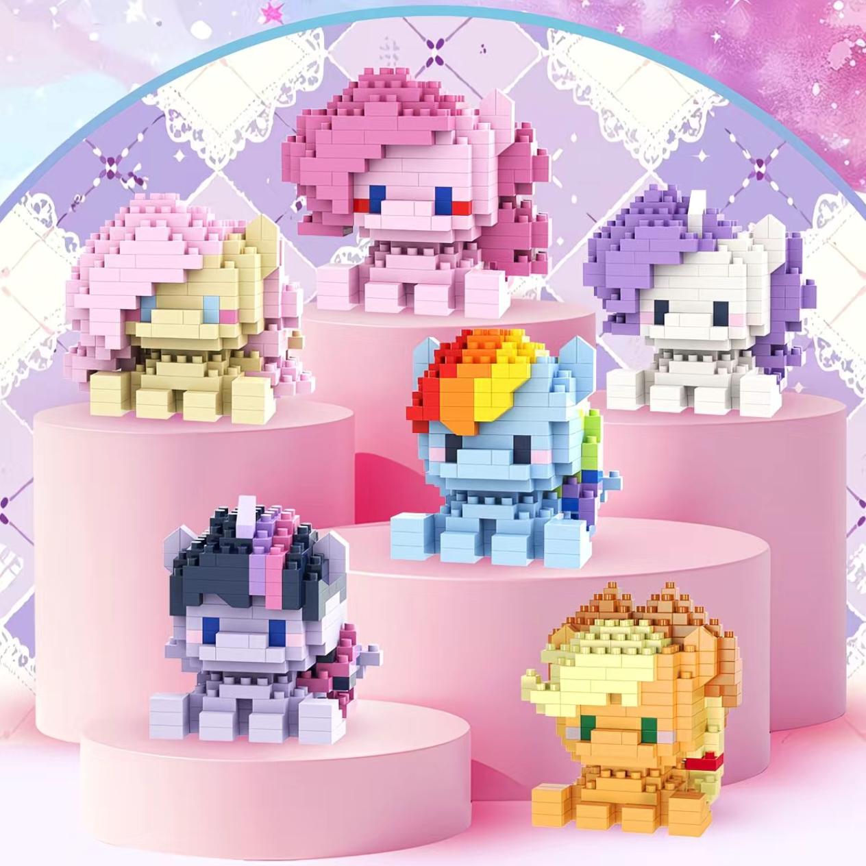 MLPony Blocks, microparticles, assembly, puzzles, cute toys, gifts for boys and girls