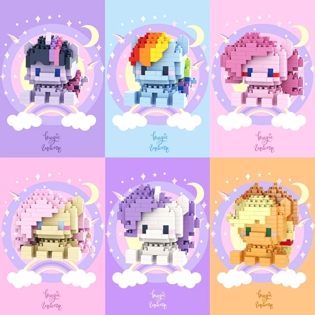 MLPony Blocks, microparticles, assembly, puzzles, cute toys, gifts for boys and girls